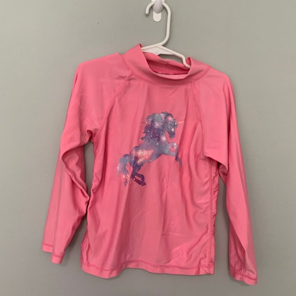 UV Skinz UPF 50+ sunwear long‎ sleeve unicorn swimsuit top rashguard